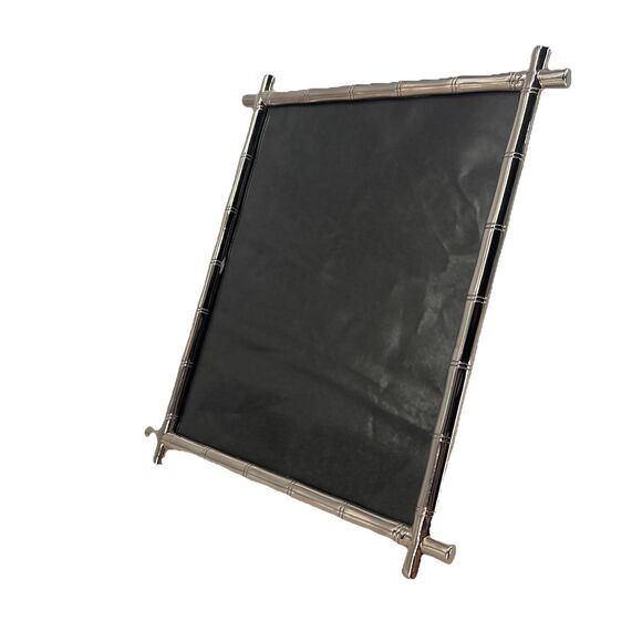 Pottery Barn Silver Metal Bamboo Picture Photo Frame 8" x 10" #2000G - Picture 2 of 9